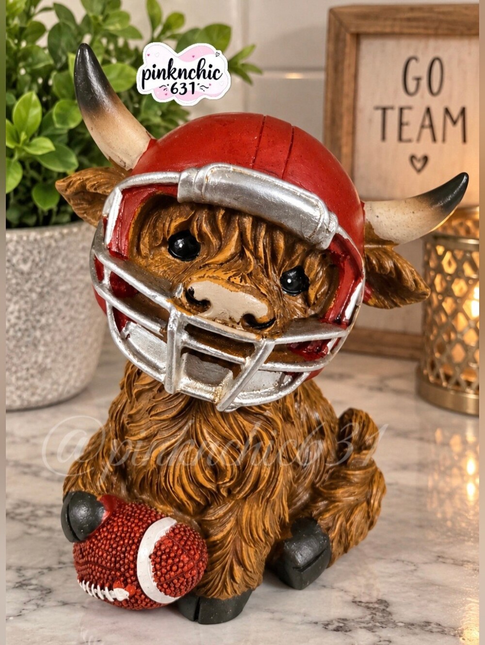 Hobby Lobby West Highland Football Cow Collectible Figurine NWT